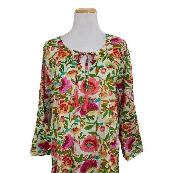 debbie katz Other - Debbie Katz South Beach Colorful Floral  Swim Coverup Dress Womens XL Boho